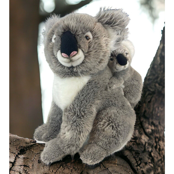 Magnussen Home Koala Bear & Baby Plush Safe Our Space Stuffed Animal Realistic - Picture 1 of 12